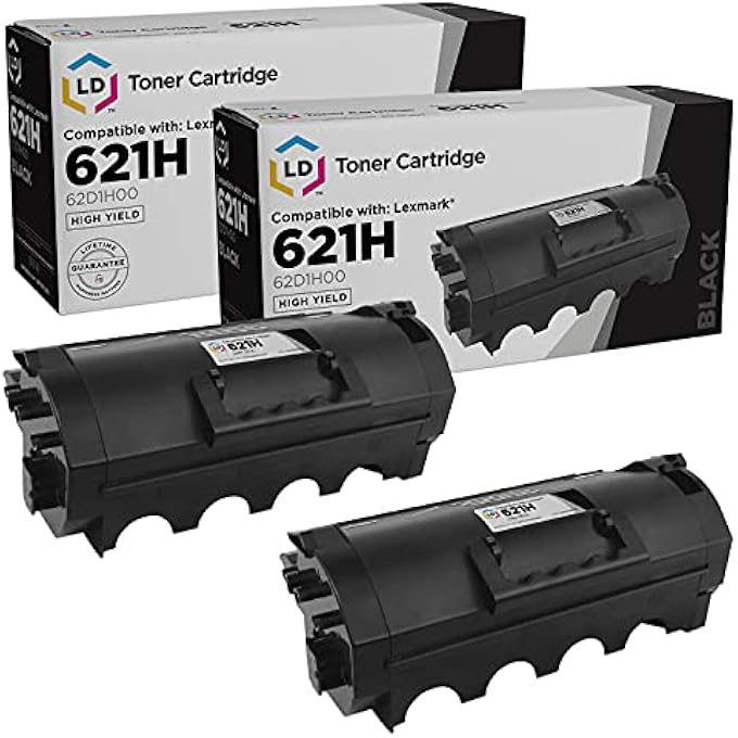 LD COMPATIBLE TONER CARTRIDGE REPLACEMENT FOR LEXMARK 621H 62D1H00 HIGH YIELD (BLACK, 2-PACK) COMPATIBLE WITH MX710DE MX710DHE MX711DE MX711DHE MX711DTHE MX810DE MX810DFE MX81 - Image 2