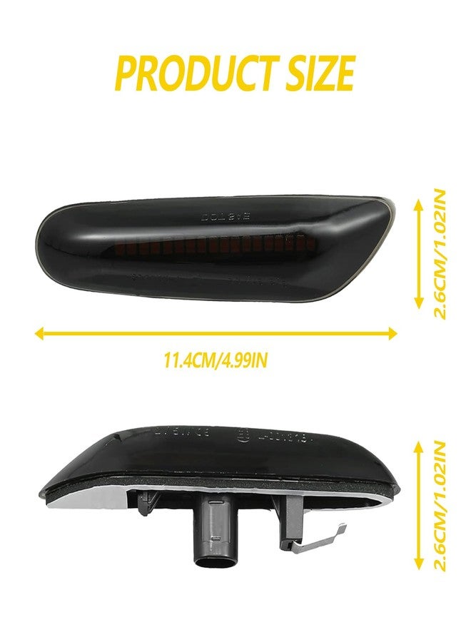 stymart Sequential LED Side Marker Turn Signal Lights Compatible with BMW 1 3 5 Series E36 E46 E60 E87 E90 E92 X1 X3 63133418447 63133418448 Fender Side Marker Amber Light Assemblies Front Flowing LED Lamps - Image 2