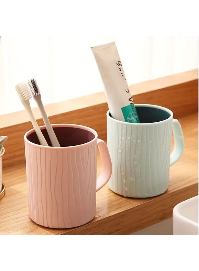 Durable PP Plastic Bathroom Cup with Holder Deep Blue Space Saving Design - Image 1