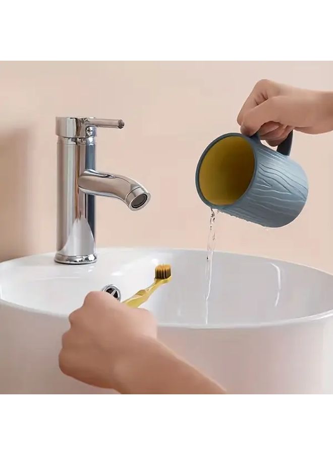 Durable PP Plastic Bathroom Cup with Holder Deep Blue Space Saving Design - Image 2