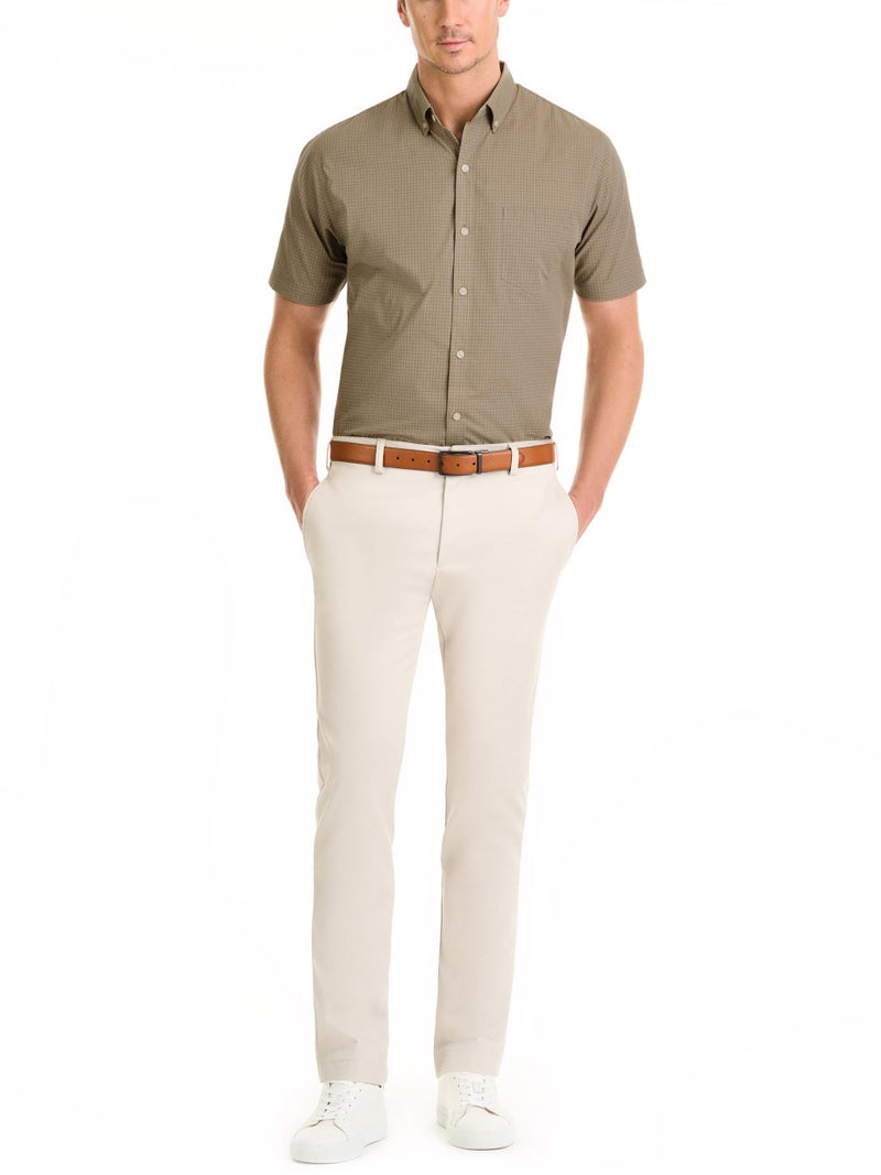 Van Heusen Men's Wrinkle Free Short Sleeve Button Down Check Shirt, Aluminum Minicheck, X-Large - Image 4