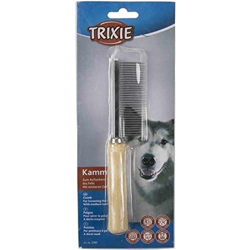 Trixie Stainless Steel Flea Comb, Removes Flea & Lice, Gentle Detangling, Removes Loose Hair, Wooden Handle - Ideal for Dogs & Cats - Image 3