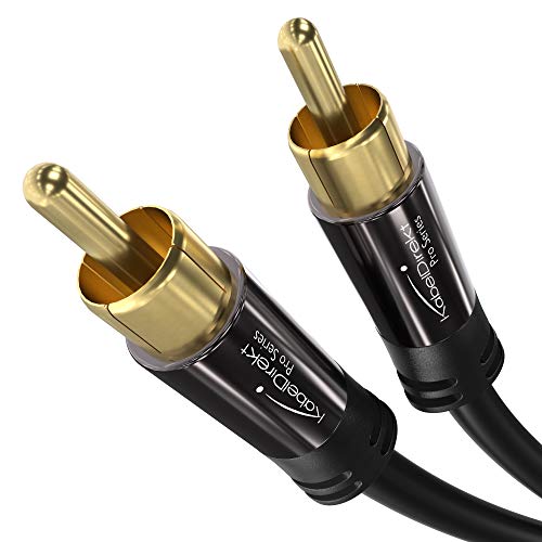 KabelDirekt – 20ft Long – RCA/Phono subwoofer Lead Cable, 1 to 1 RCA/Phono, Audio/Digital/Video (Coax, Male/Male Plugs, for amps/Hi-Fis, Audio Signals/Composite Video, 75 ohm, Black) - Image 1