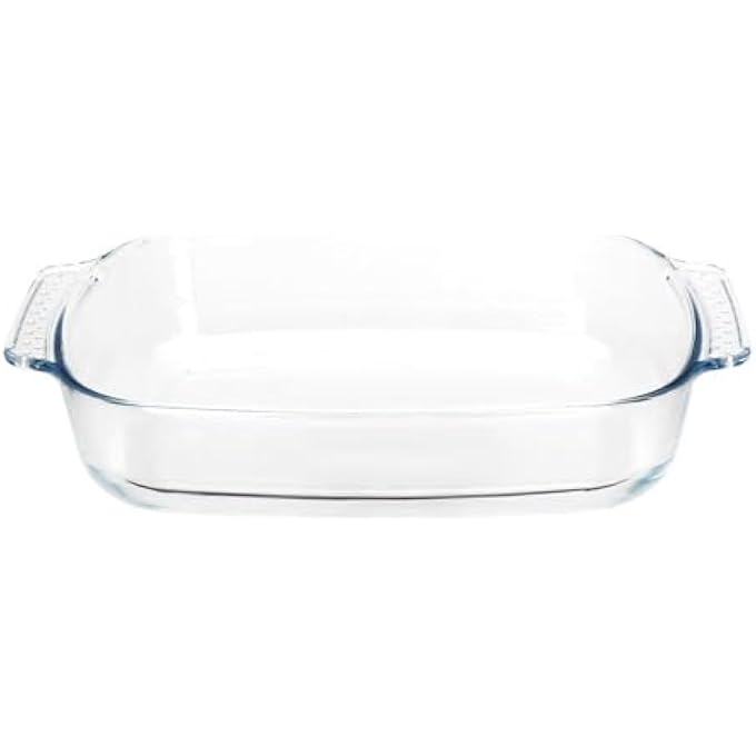 rayihni ChefS Delight Rectangular Glass Bakeware With Handle Durable And Stylish Perfect For Baking Roasting And Serving Oven Safe Clear Glass Design 2000Ml - Image 3