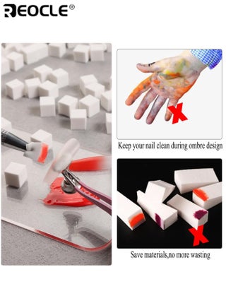 100PCS Soft Nail Sponges for Ombre with Grabbing Pen Nail Art Tools for Aura Nails Ombre Nail Brush Manicure Professional Accessories Supplies Flexible High-Quality Ideal for Nail Artists Beginners - view 4