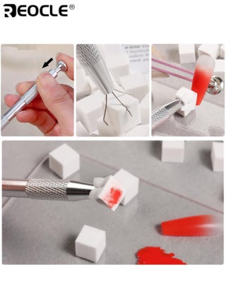 100PCS Soft Nail Sponges for Ombre with Grabbing Pen Nail Art Tools for Aura Nails Ombre Nail Brush Manicure Professional Accessories Supplies Flexible High-Quality Ideal for Nail Artists Beginners - view 5