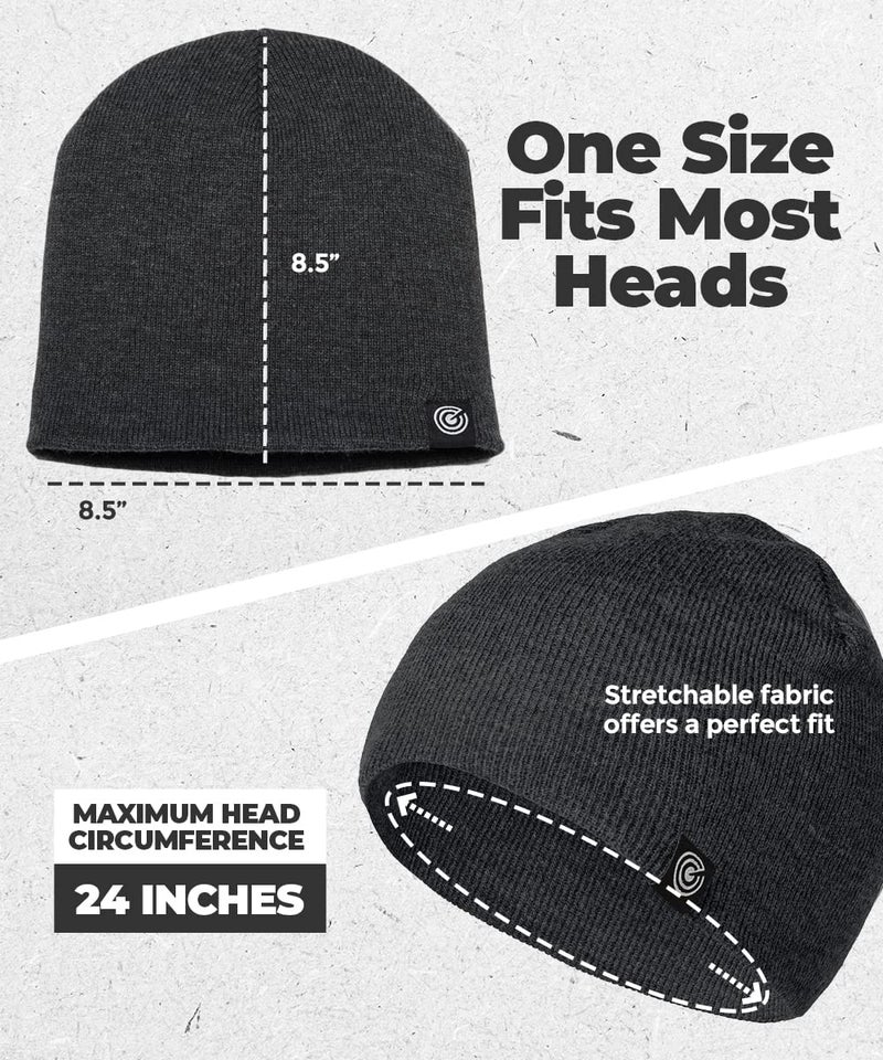 Revony Original Beanie Cap - Soft Knit Beanie Hat - Warm and Durable (Charcoal Grey) - Image 5