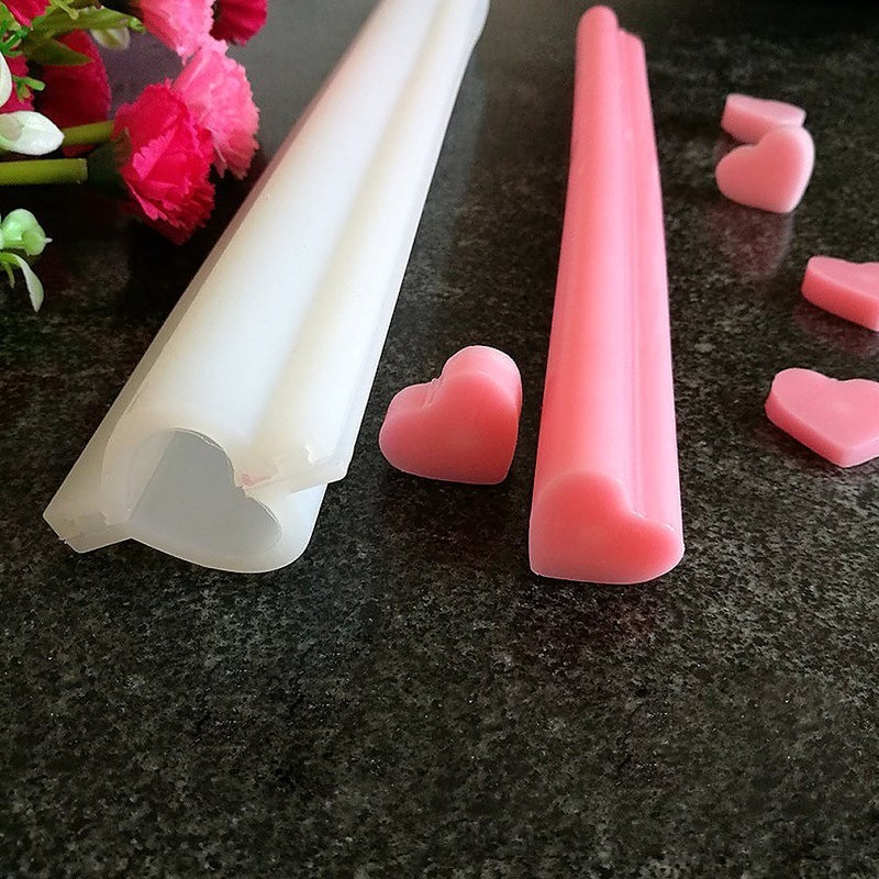 EchoDone Heart Tube Column Silicone Soap Mold Embed Soap Making Supplies Tool Heart Shape Candle Mold Set Soap Mould - Image 1