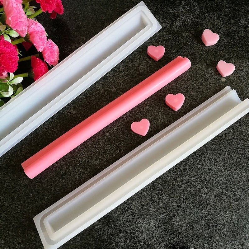 EchoDone Heart Tube Column Silicone Soap Mold Embed Soap Making Supplies Tool Heart Shape Candle Mold Set Soap Mould - Image 2