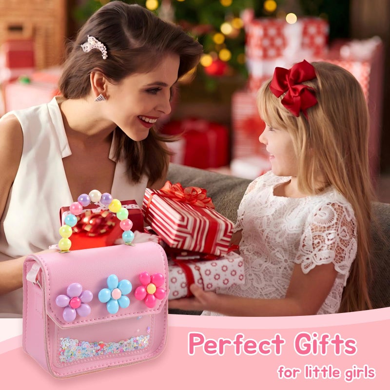 Dhshrxd Girls Toddler Purse Flower Kids Purse Little Girl Crossbody Bag Birthday Gifts for 3-8 Year Old (Pink) - Image 5