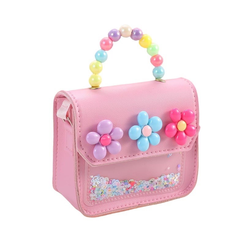Dhshrxd Girls Toddler Purse Flower Kids Purse Little Girl Crossbody Bag Birthday Gifts for 3-8 Year Old (Pink) - Image 1