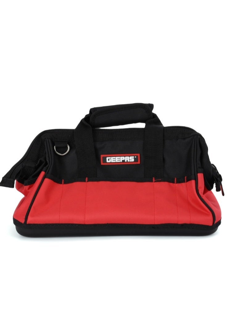 Geepas 16" Heavy-Duty Tool Bag - Professional Storage Organizer with Hard Molded Base, 21 Pockets (13 External & 8 Internal) & Padded Shoulder Strap for Mechanics, Technicians & DIYers - Image 5