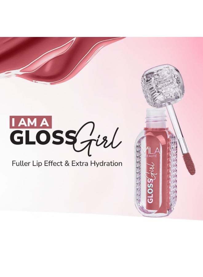 ميلا بيوتي ملمع الشفاه "Gloss Girl" من ميلا بوتيه (MILA BEAUTÉ) | غني بزبدة بذور المانجو وحمض الهيالورونيك | تركيبة خفيفة الوزن وغير لزجة | يمنح الشفاه مظهراً أكثر امتلاءً وترطيباً فائقاً | لمسة نهائية شديدة اللمعان - My Choice، 2.8 مل - Image 2
