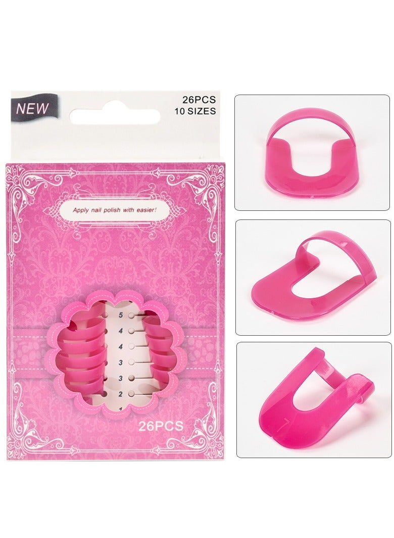Goolsky 26 قطعة 10 حجم واقي أظافر على شكل U، أداة واقية من انسكاب طلاء الأظافر، أداة فن الأظافر - Image 3