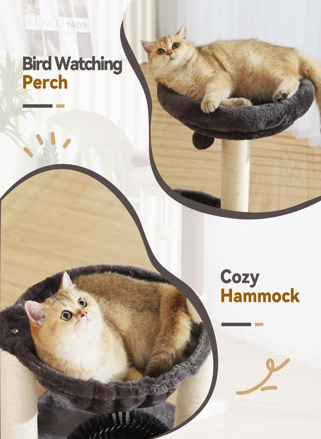 FluffyDream Cat Tree Tower for Indoor Cats, 27.8 Inches Multi-Level Cat Tree with Scratching Posts Plush Basket & Perch for Play Rest, Cat Activity Tree with Dangling Ball for Kittens/Small Cats - Image 2