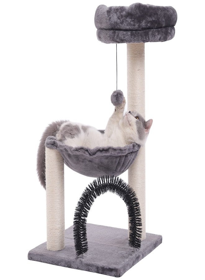 FluffyDream Cat Tree Tower for Indoor Cats, 27.8 Inches Multi-Level Cat Tree with Scratching Posts Plush Basket & Perch for Play Rest, Cat Activity Tree with Dangling Ball for Kittens/Small Cats - Image 1