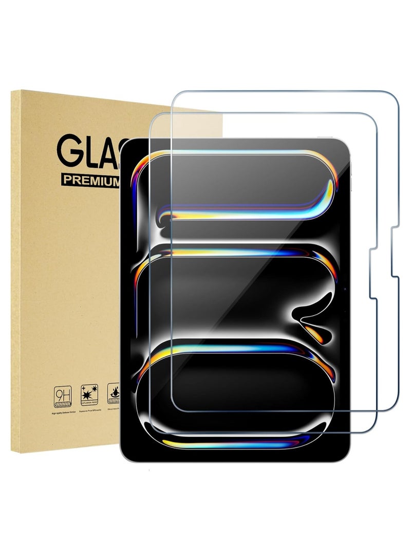 2 Pack Screen Protector for iPad Pro 11-Inch (M4) 2024 A2836 A2837 A3006, Tempered Glass Film Guard for iPad Pro 11 - Image 1