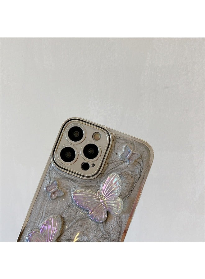 Compatible with iPhone 15 Pro Max Case, Electroplate Super Cool Metallic feel 3D Dazzling Butterfly With fully wrapped edge protects the phone case,for Women Girls - Image 4