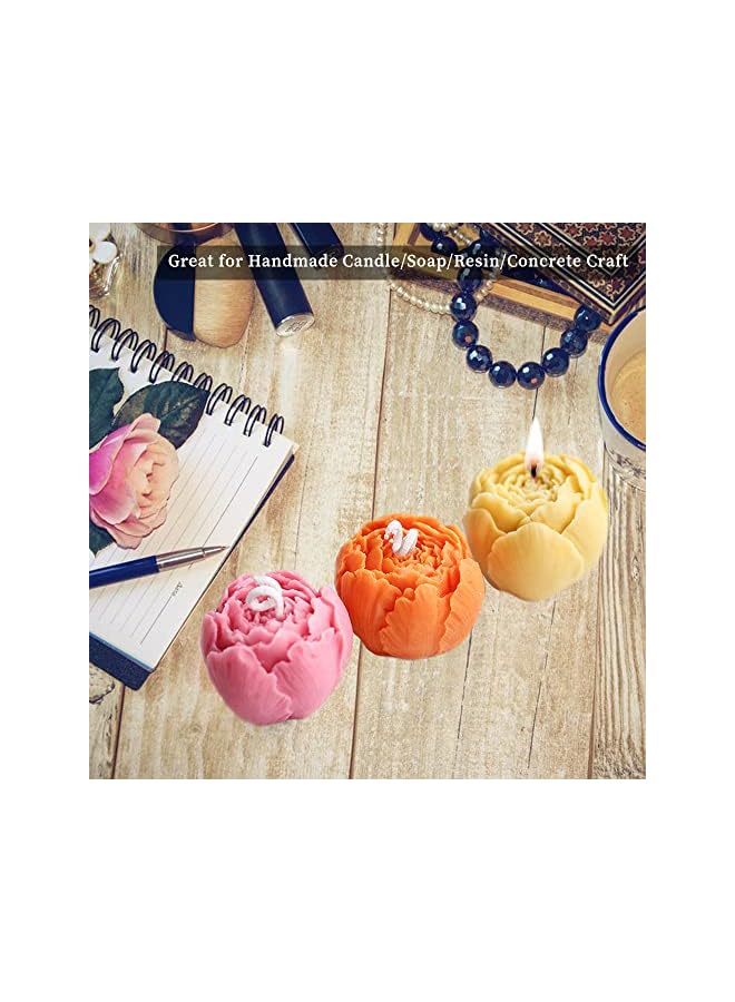 S-TOP 6PCS 3D Flower Fondant Molds Set, Rose Silicone Molds for Candle Soap Making, Handmade Cake Dessert Decoration Chocolate Cupcake Candy Ice Mold, Resin Concrete Art Crafts Accessories - Image 2