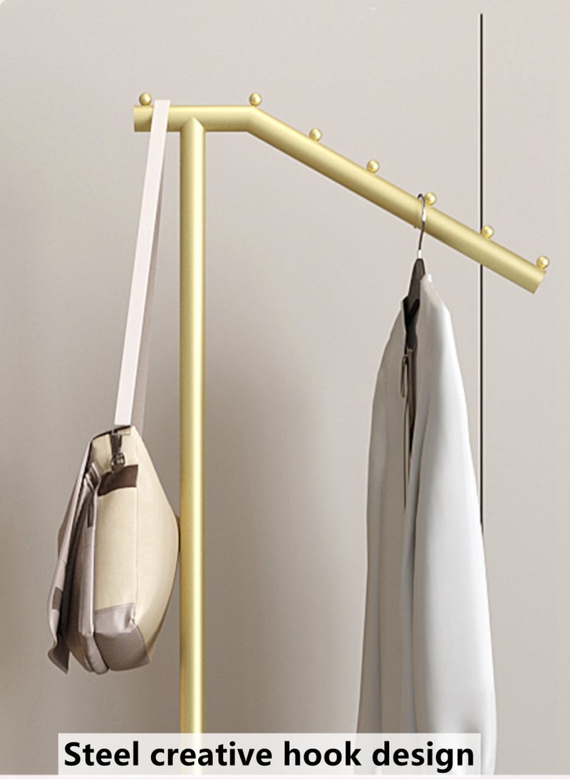 كوتيس حامل ملابس معدني من قطعة واحدة، حامل ملابس مستقل، منظم لتعليق الملابس بقاعدة رخامية، 40×25×170 سم - Image 3