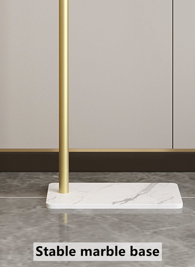 كوتيس حامل ملابس معدني من قطعة واحدة، حامل ملابس مستقل، منظم لتعليق الملابس بقاعدة رخامية، 40×25×170 سم - Image 4