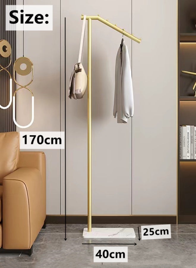 كوتيس حامل ملابس معدني من قطعة واحدة، حامل ملابس مستقل، منظم لتعليق الملابس بقاعدة رخامية، 40×25×170 سم - Image 5