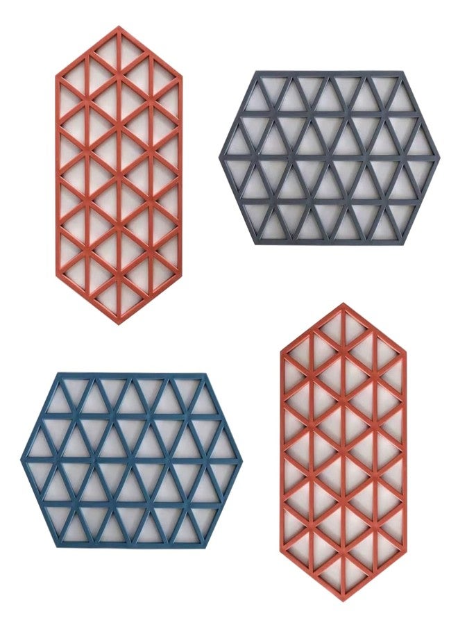 OLWICK® 4 Pcs PVC Tea Coaster Non-Slip Placemat High Temperature Insulation Pad Hollow Pot Mat Bowl with Anti-hot Plastic Placemat (Random Color) - Image 1