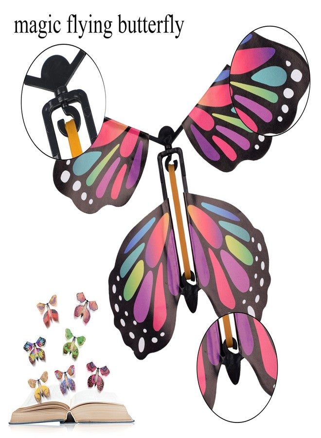 Gloreyan 20Pcs Flying Butterfly Toys, Magic Wind Up Colorful Flying Butterfly Surprise Toys for Surprise Explosion Box Wedding Birthday Party Book Greeting Card (20 Styles) - Image 4