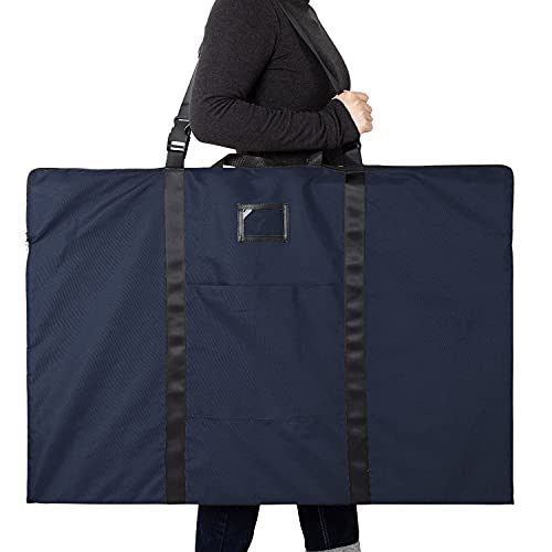 BERYA Large Size Art Portfolio Bag with Nylon Shoulder, 24 x 36 inches Light Weight Poster Storage Bag Board Holder with Handle and Zipper for Poster, Sketching and Drawing (dark blue) - Image 2