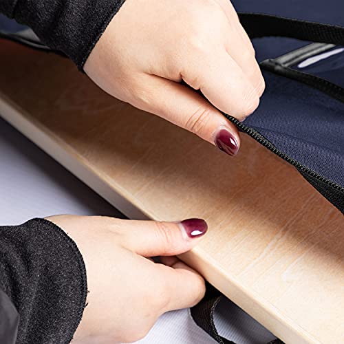 BERYA Large Size Art Portfolio Bag with Nylon Shoulder, 24 x 36 inches Light Weight Poster Storage Bag Board Holder with Handle and Zipper for Poster, Sketching and Drawing (dark blue) - Image 4