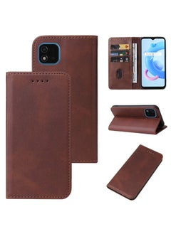 HuHa Case Cover For Realme C11 2021 Magnetic Closure Leather Phone Case Brown 