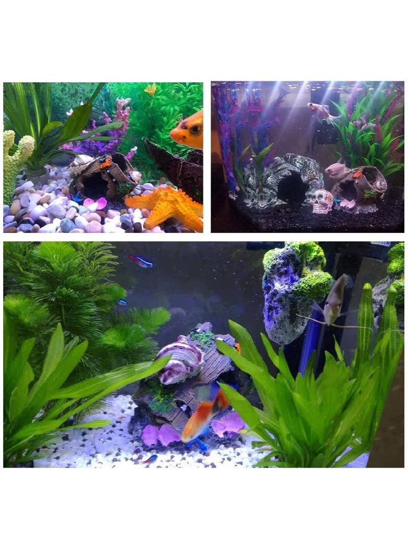 Zikra Aquarium Decorations Small Fish Tank Broken Barrel Decorations, Hideaway Cave House with Shell Broken Barrel Cave Decor for Fish House - Image 5