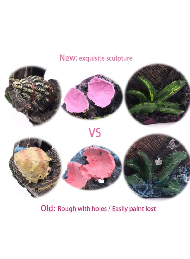 Zikra Aquarium Decorations Small Fish Tank Broken Barrel Decorations, Hideaway Cave House with Shell Broken Barrel Cave Decor for Fish House - Image 3