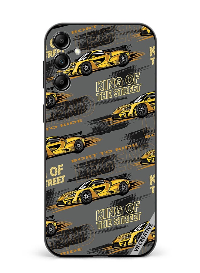 VR CREATIVE Protective Case Cover For Samsung Galaxy M14 Abstract Seamless Pattern With Sport Cars Design Multicolour - Image 1