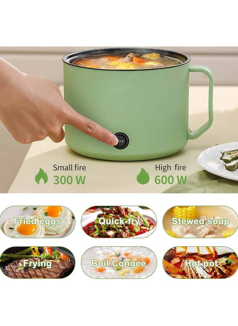 Arabest 1.8L Electric Hot Pot with Steamer & Temperature Control - Non-Stick Electric Cooker Shabu Shabu, Electric Skillet, Frying Pan, Electric Saucepan for Noodles, Egg, Steak, Oatmeal (Green)  - Image 3