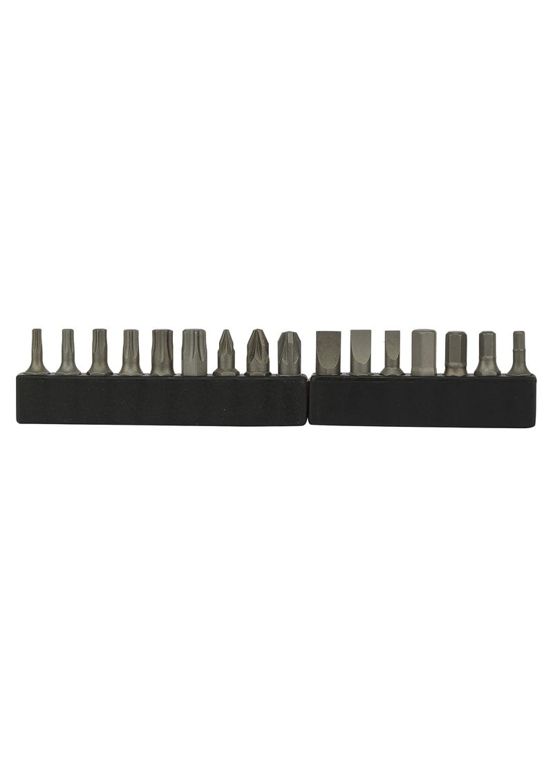 Stanley - STANLEY 1-89-033 1/4'' Drive 6 point Socket and Bit Mechanic Tool Kit Silver 35-Pieces - Image 1