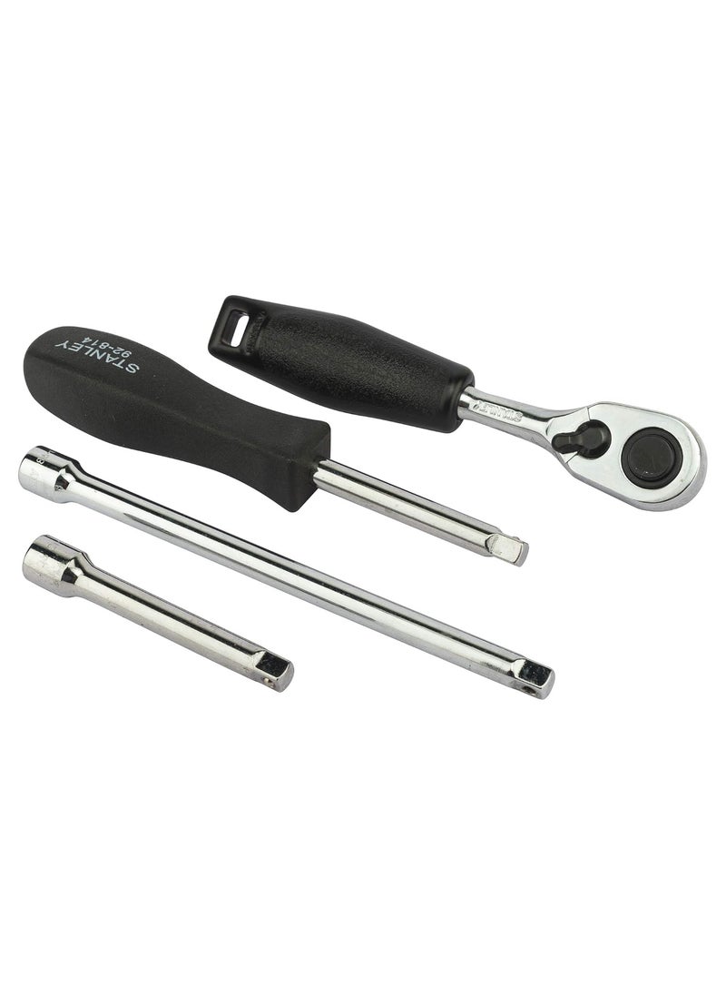 Stanley - STANLEY 1-89-033 1/4'' Drive 6 point Socket and Bit Mechanic Tool Kit Silver 35-Pieces - Image 1