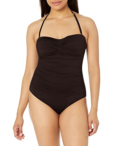 Anne Cole Women's Twist Front Shirred One Piece Swimsuit, Black, 10 - Image 1
