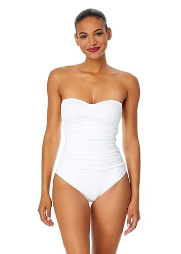 Anne Cole Women's Twist Front Shirred One Piece Swimsuit, Black, 10 - Image 5