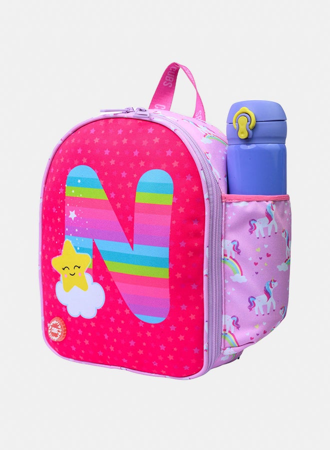 CUBS Nursery Pink Unicorn Letter N Lunch backpack - Image 5