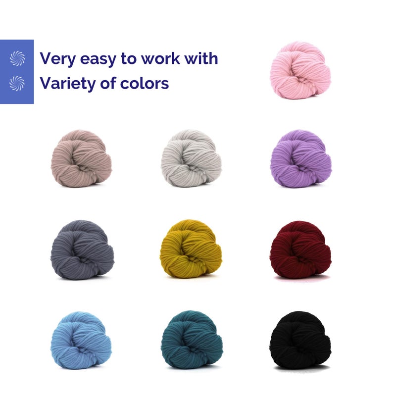 Revolution Fibers | Premium Super Bulky Merino Wool | 100-Grams, Chunky Weight Thick Wool for Knitting, Crochet, Baby Blanket, Dyed, Felting, Weaving, Mustard Yellow - Image 5