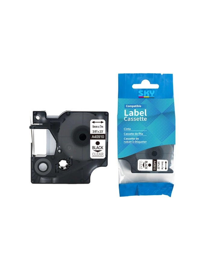 9mm Black on Clear D1 tape for Dymo LM 160 210D 500TS 280 360D PnP Label Makers