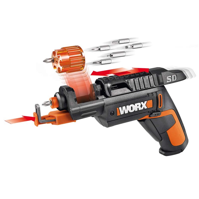 ووركس مفك كهربائي Worx 4V، مجموعة مفكات لاسلكية قابلة لإعادة الشحن مع 6 رؤوس، حامل مسامير، شاحن - WX255L - Image 1
