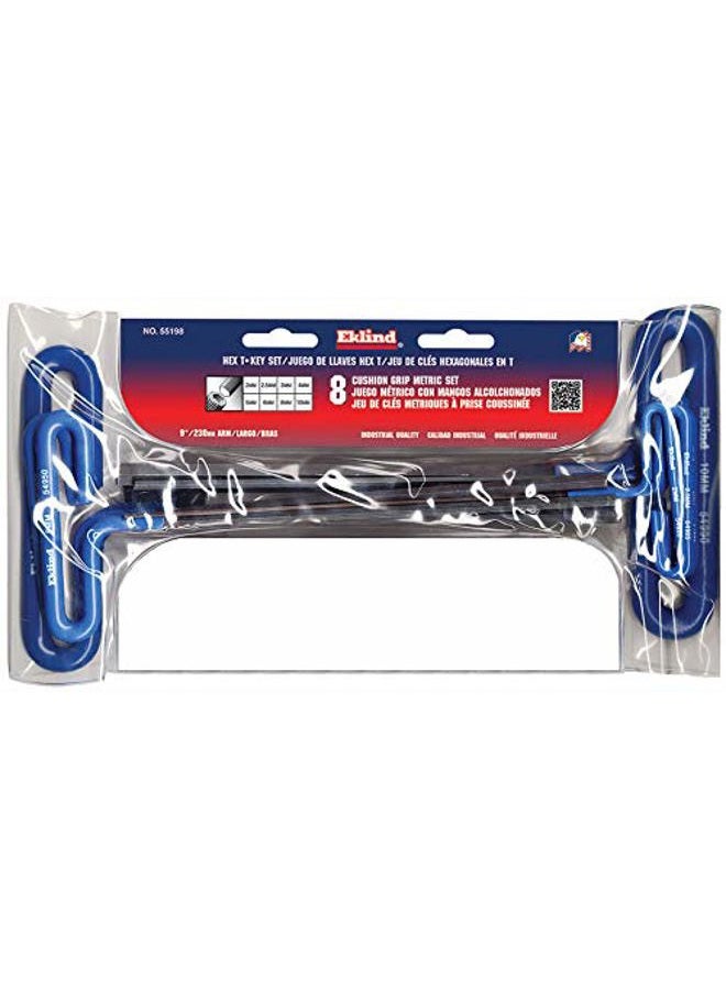 EKLIND 55198 Cushion Grip Hex T-Key allen wrench - 8pc set Metric MM sizes 2-10 (9In shaft) - Image 2