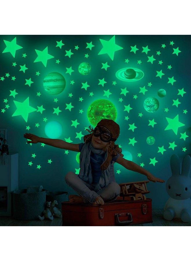 MLM Glow In The Dark Stars And Planets Solar System Wall Decals 110Pcs Glowing Ceiling Spaceship Stars Wall Stickers Best Gift For Kids Bedding Room Nursery Home Decoration Party Birthday(Small Size) - Image 3