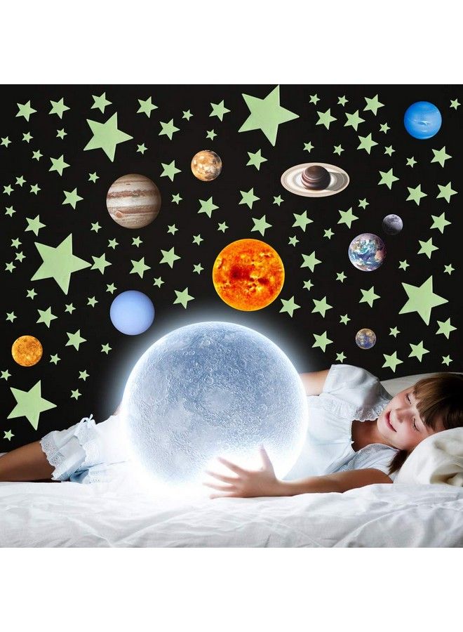 MLM Glow In The Dark Stars And Planets Solar System Wall Decals 110Pcs Glowing Ceiling Spaceship Stars Wall Stickers Best Gift For Kids Bedding Room Nursery Home Decoration Party Birthday(Small Size) - Image 4