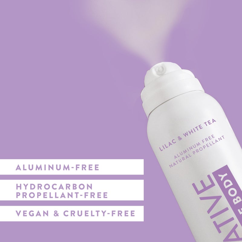 native بخاخ مزيل العرق للجسم بالكامل من ناتيف يحتوي على مكونات طبيعية، مزيل عرق للنساء والرجال | حماية من الروائح لمدة 72 ساعة، خالي من الألمنيوم مع زيت جوز الهند وزبدة الشيا | ليلك وشاي أبيض - Image 2