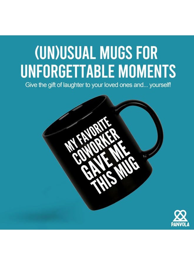 Panvola My Favorite Coworker Gave Me This Mug Going Away Coworker Gift Funny Office Boss Mugs Employer Farewell Goodbye Gifts To Employee Coffee Cup Novelty Drinkware 11 oz Black - Image 2