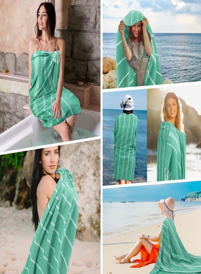 YSYJ 12 Pack Turkish Beach Towel Oversized Beach Towels 36"x71"Turkish Towel Soft Sand Free Quick Dry Lightweight Beach Towel Bath Towels Teal - Image 5