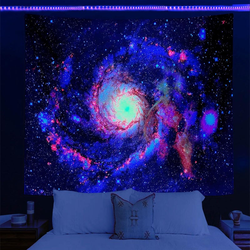 PSYHILAR Blacklight Tapestry Glow in the Dark UV Space Universe Galaxy Black Light Posters for Adults (40 x 30 Inches) - Image 2